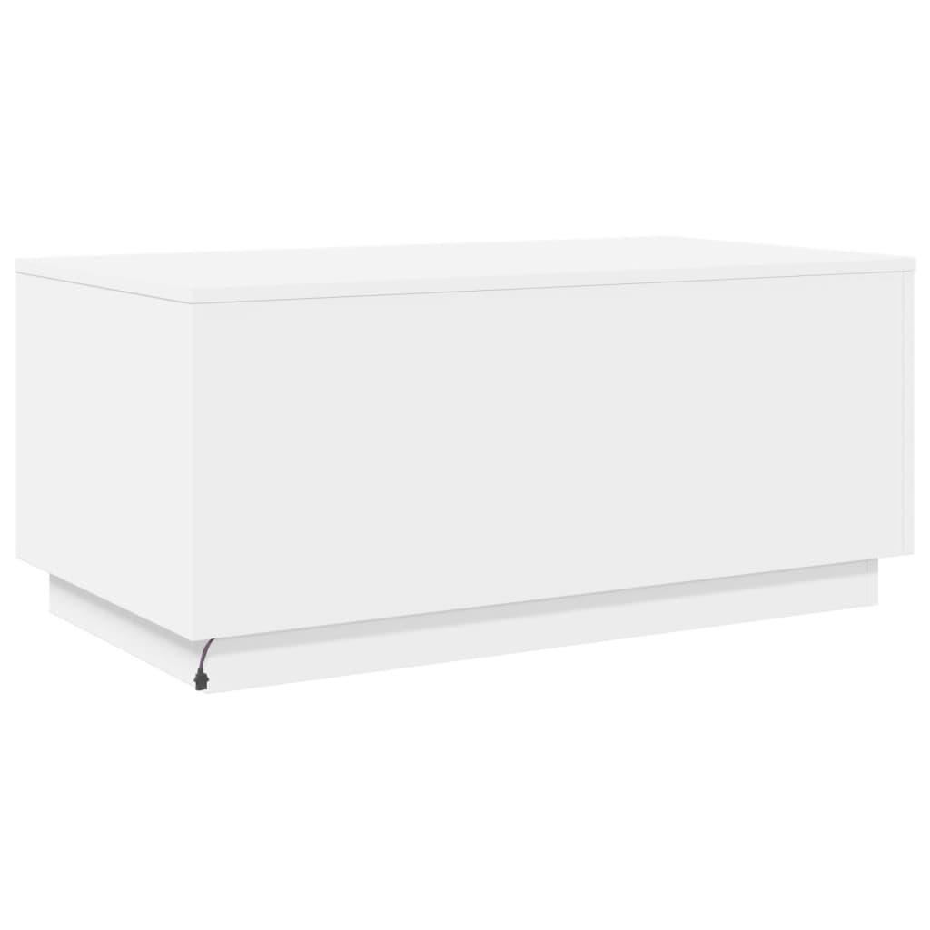 vidaXL Mesa de centro com luzes LED 90x50x40 cm branco