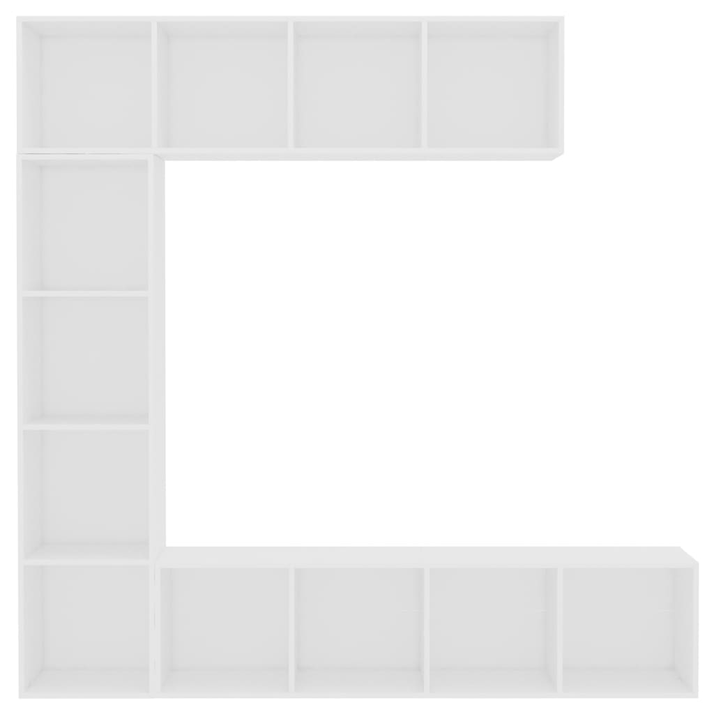 vidaXL Conjunto armário de TV/estante 3 pcs 180x30x180 cm branco