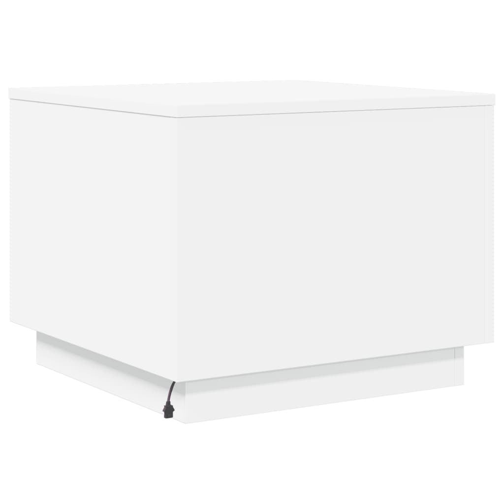 vidaXL Mesa de centro com luzes LED 50x50x40 cm branco