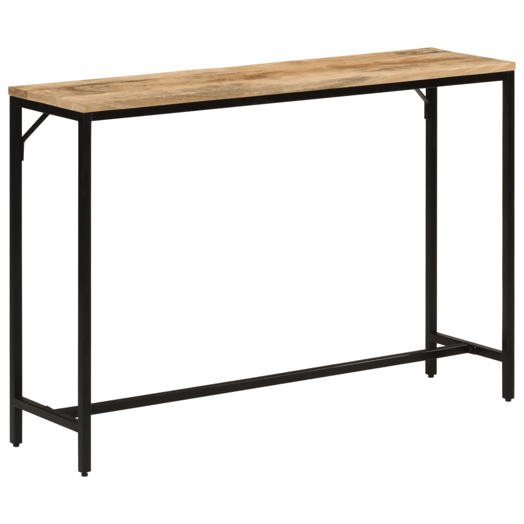 vidaXL Mesa consola 110x30x75 cm madeira mangueira áspera maciça/ferro