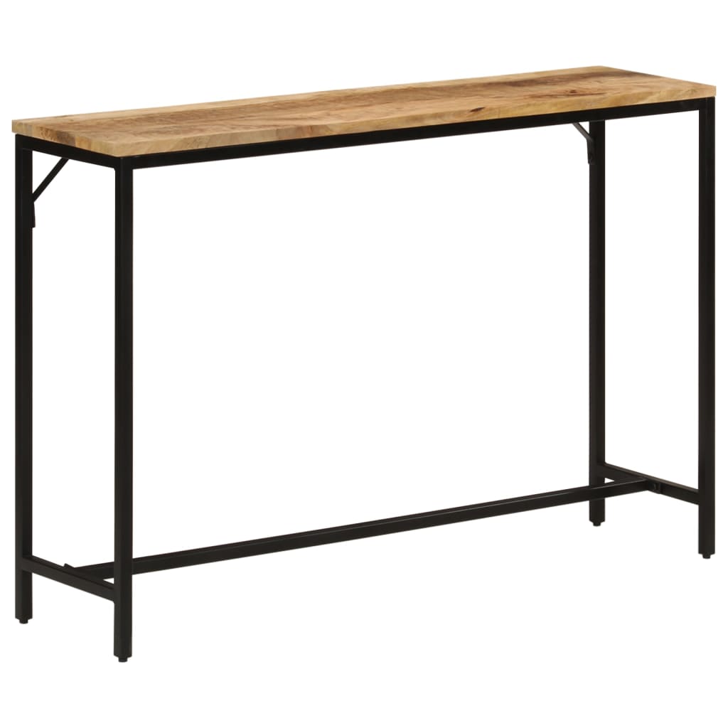 vidaXL Mesa consola 110x30x75 cm madeira mangueira áspera maciça/ferro