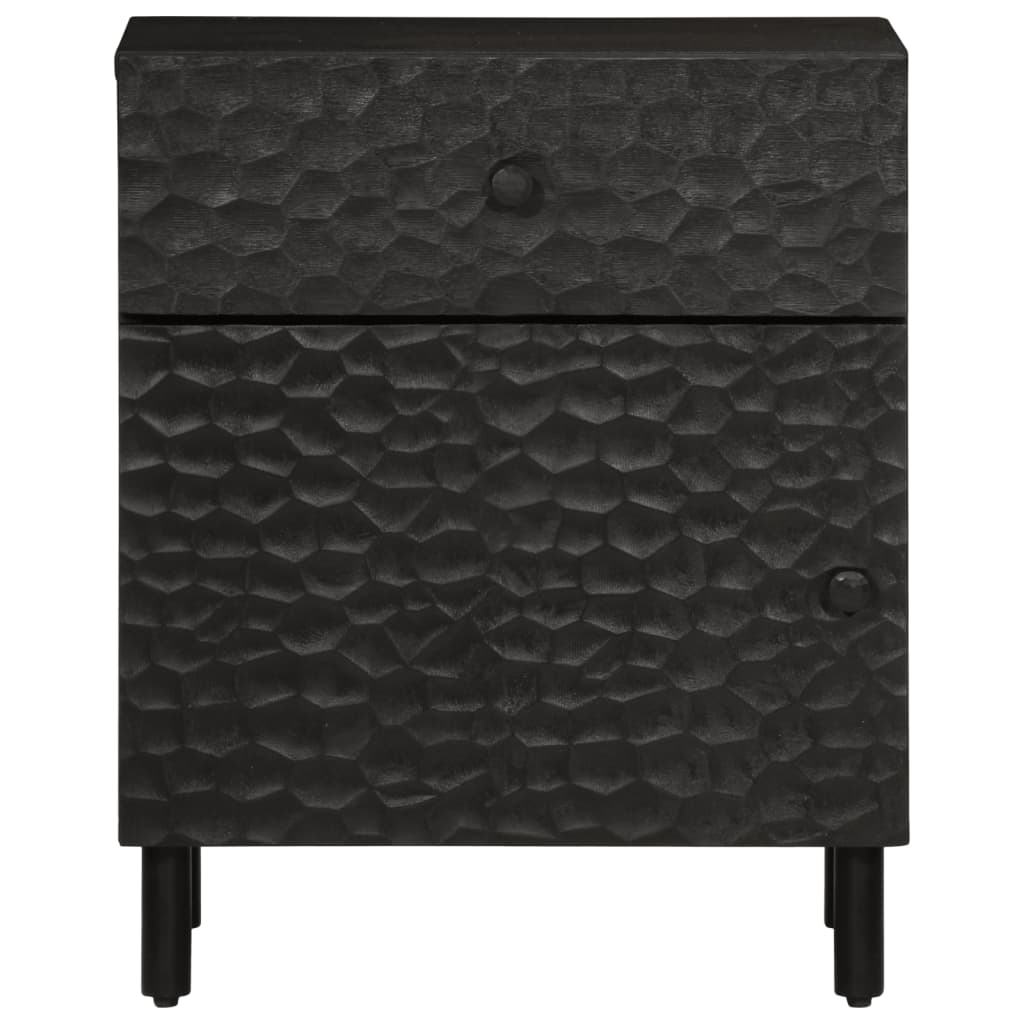 vidaXL Mesa de cabeceira 50x33x60 cm madeira de mangueira maciça preto