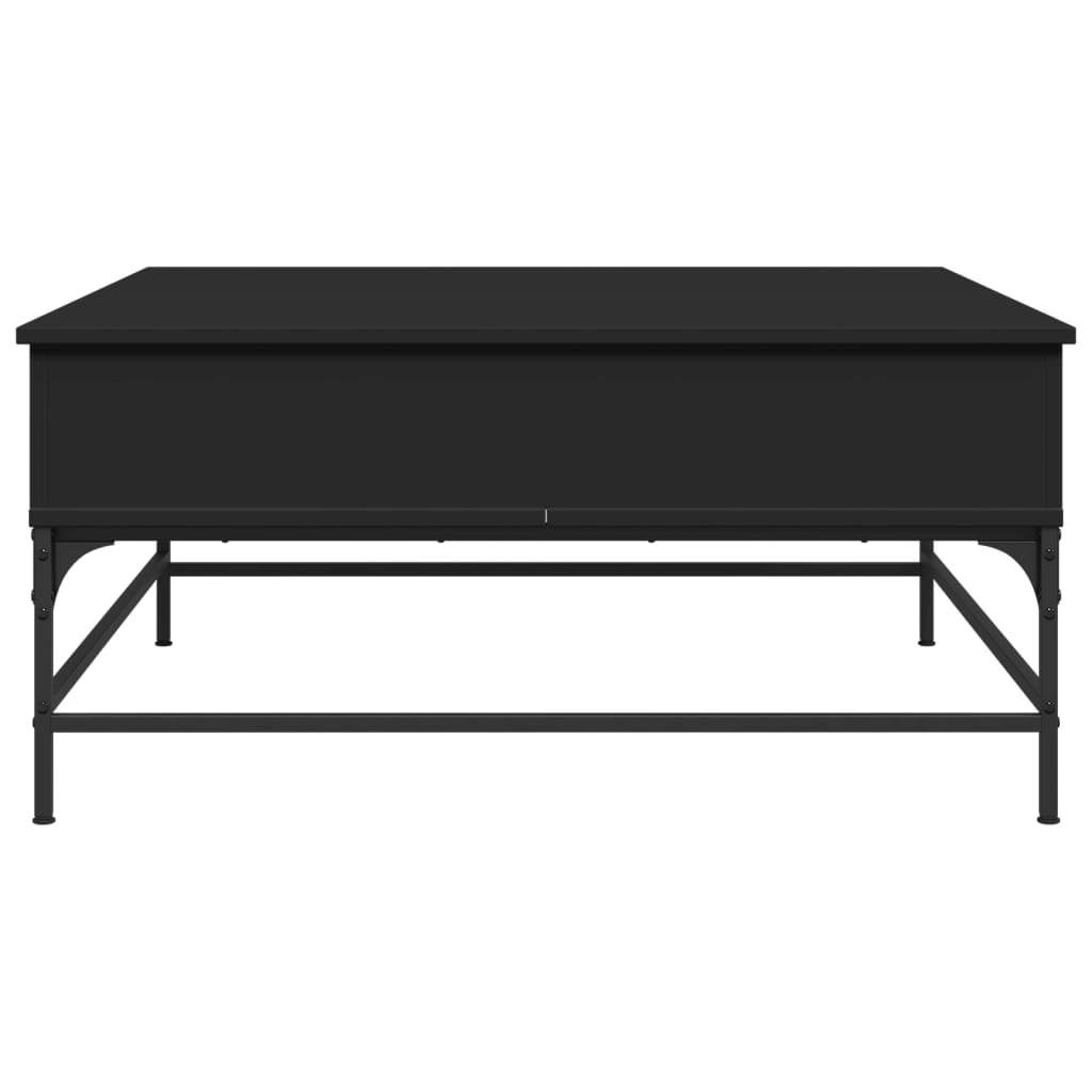 vidaXL Mesa de centro 95x95x45 cm derivados de madeira/metal preto