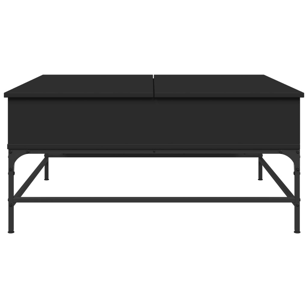 vidaXL Mesa de centro 95x95x45 cm derivados de madeira/metal preto