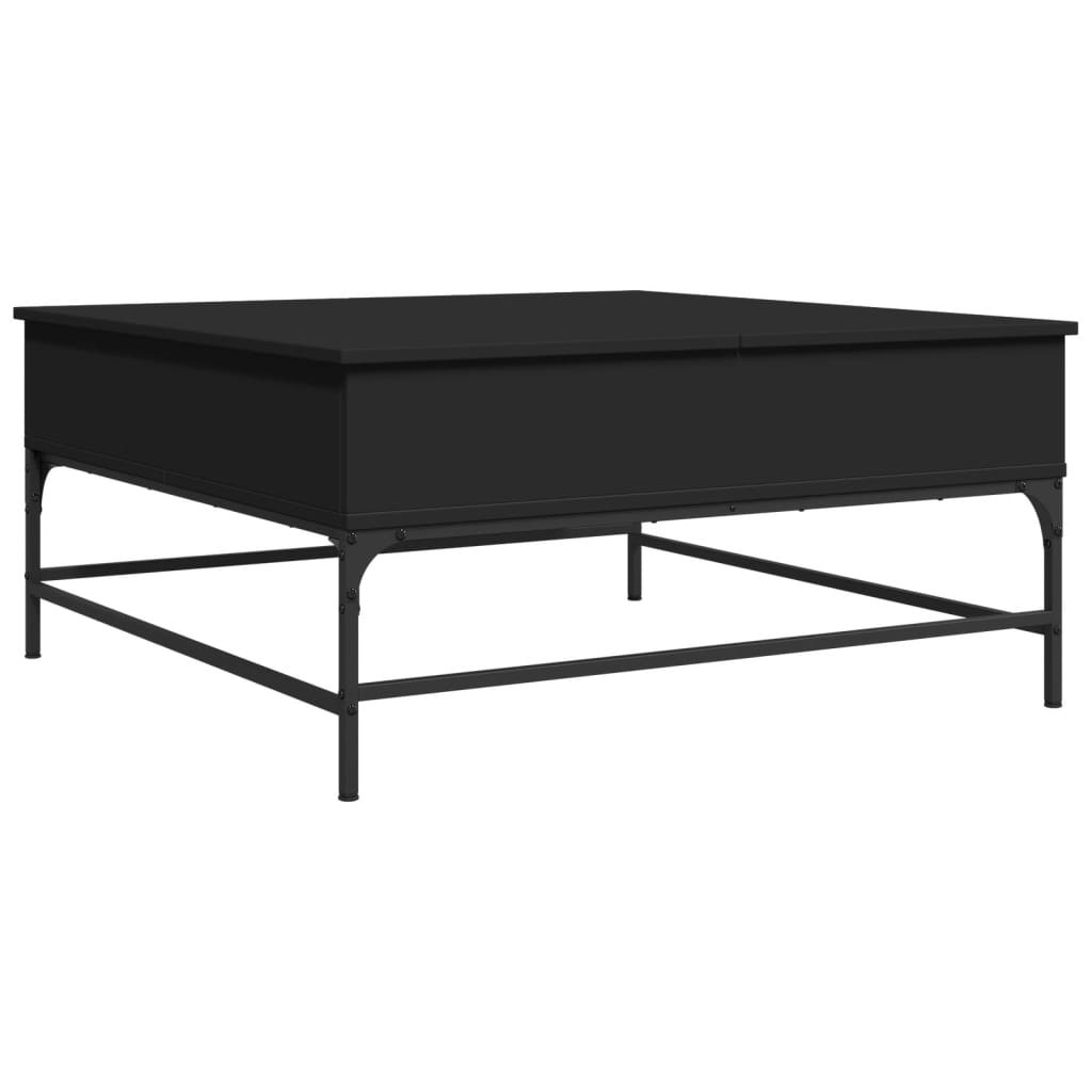 vidaXL Mesa de centro 95x95x45 cm derivados de madeira/metal preto