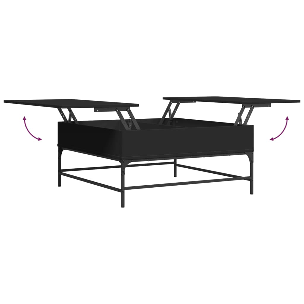 vidaXL Mesa de centro 95x95x45 cm derivados de madeira/metal preto