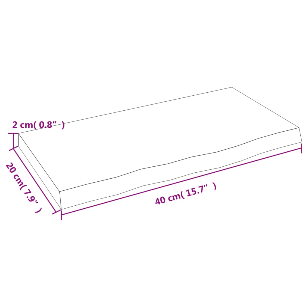 vidaXL Prateleira de parede 40x20x2cm carvalho tratado castanho-escuro