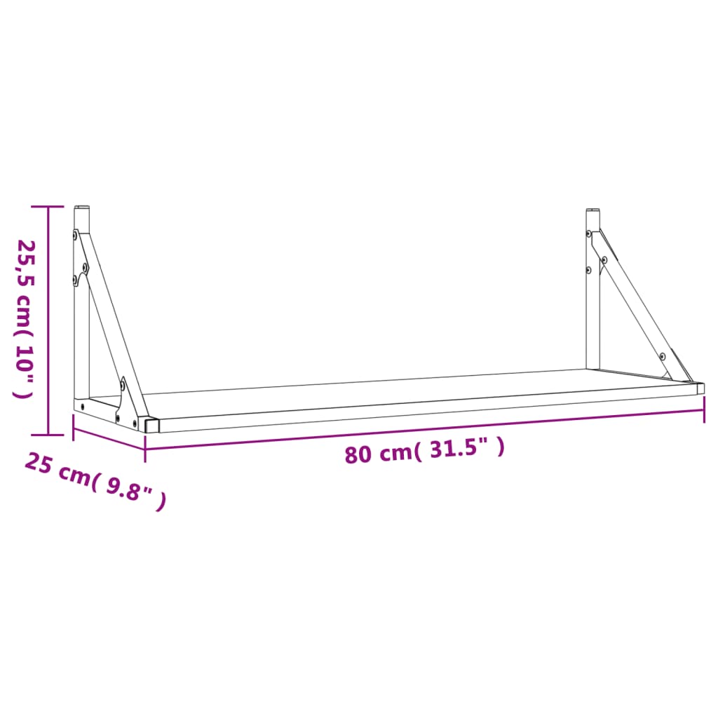 vidaXL Prateleiras de parede 2pcs derivados de madeira carvalho sonoma