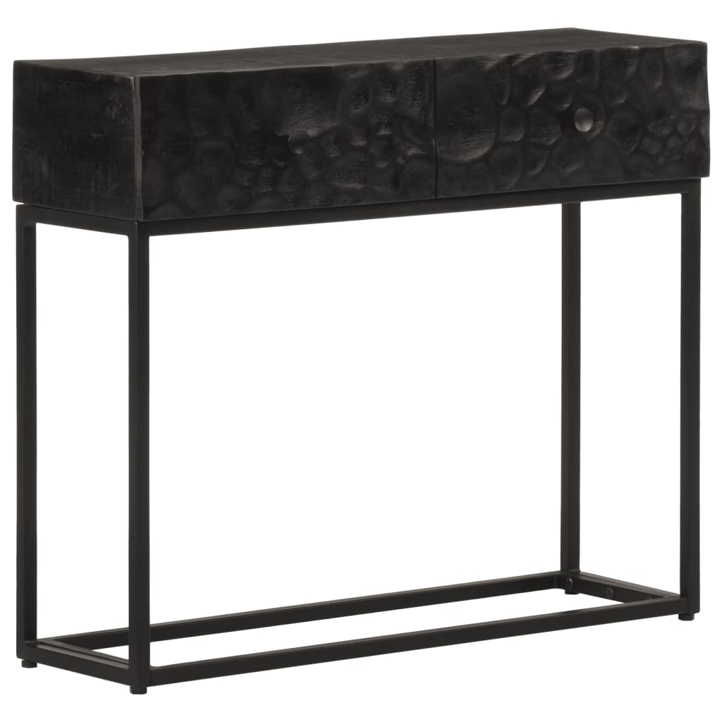 vidaXL Mesa consola 90x30x76 cm mangueira maciça e ferro preto