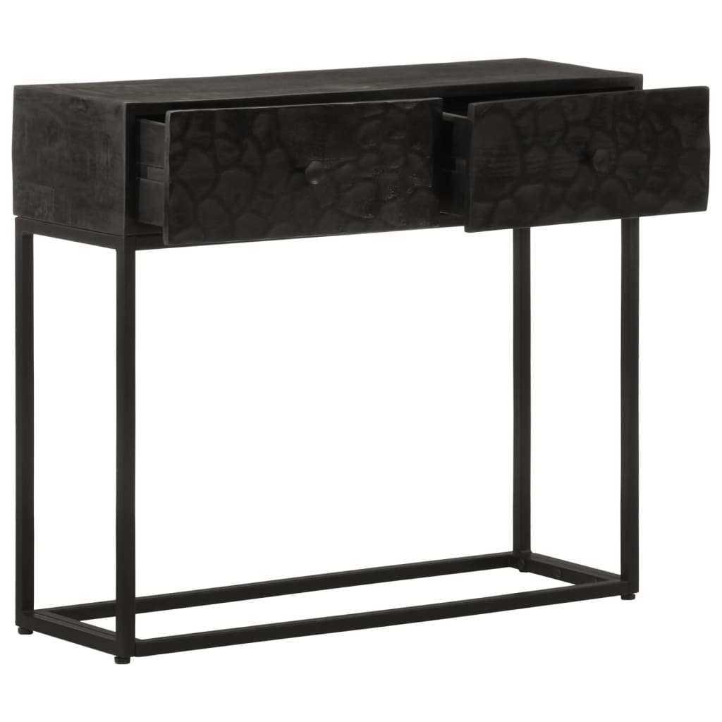 vidaXL Mesa consola 90x30x76 cm mangueira maciça e ferro preto