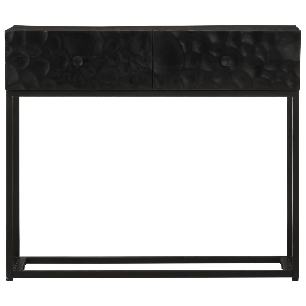 vidaXL Mesa consola 90x30x76 cm mangueira maciça e ferro preto