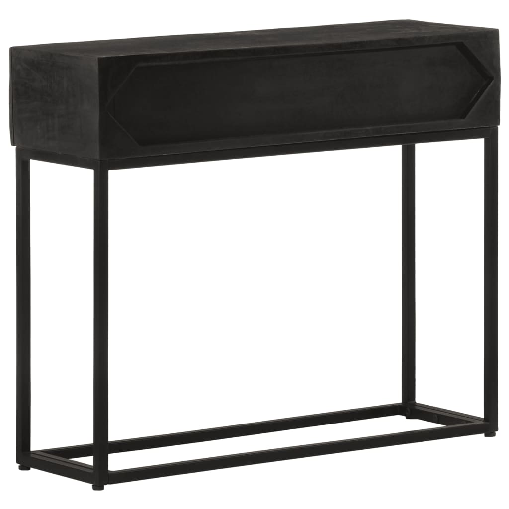 vidaXL Mesa consola 90x30x76 cm mangueira maciça e ferro preto