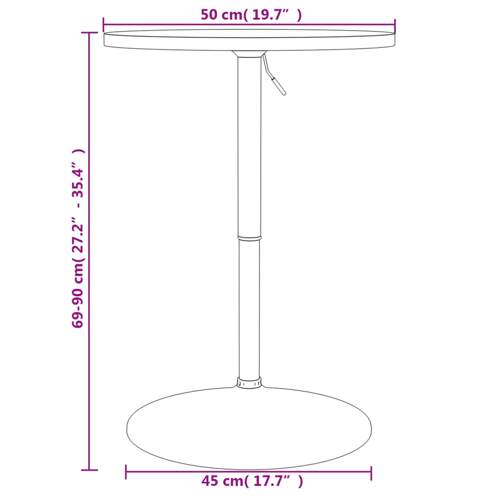 vidaXL Mesa de bar 50x50x90 cm derivados de madeira/aço cromado branco