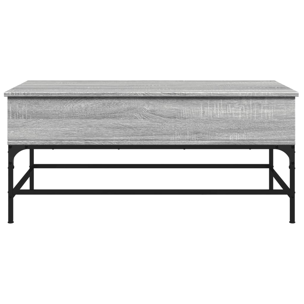 vidaXL Mesa de centro 100x50x45cm derivados madeira/metal cinza sonoma