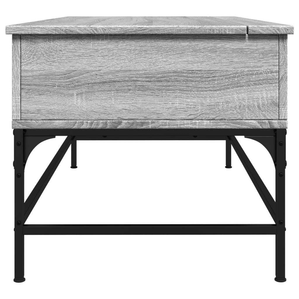 vidaXL Mesa de centro 100x50x45cm derivados madeira/metal cinza sonoma