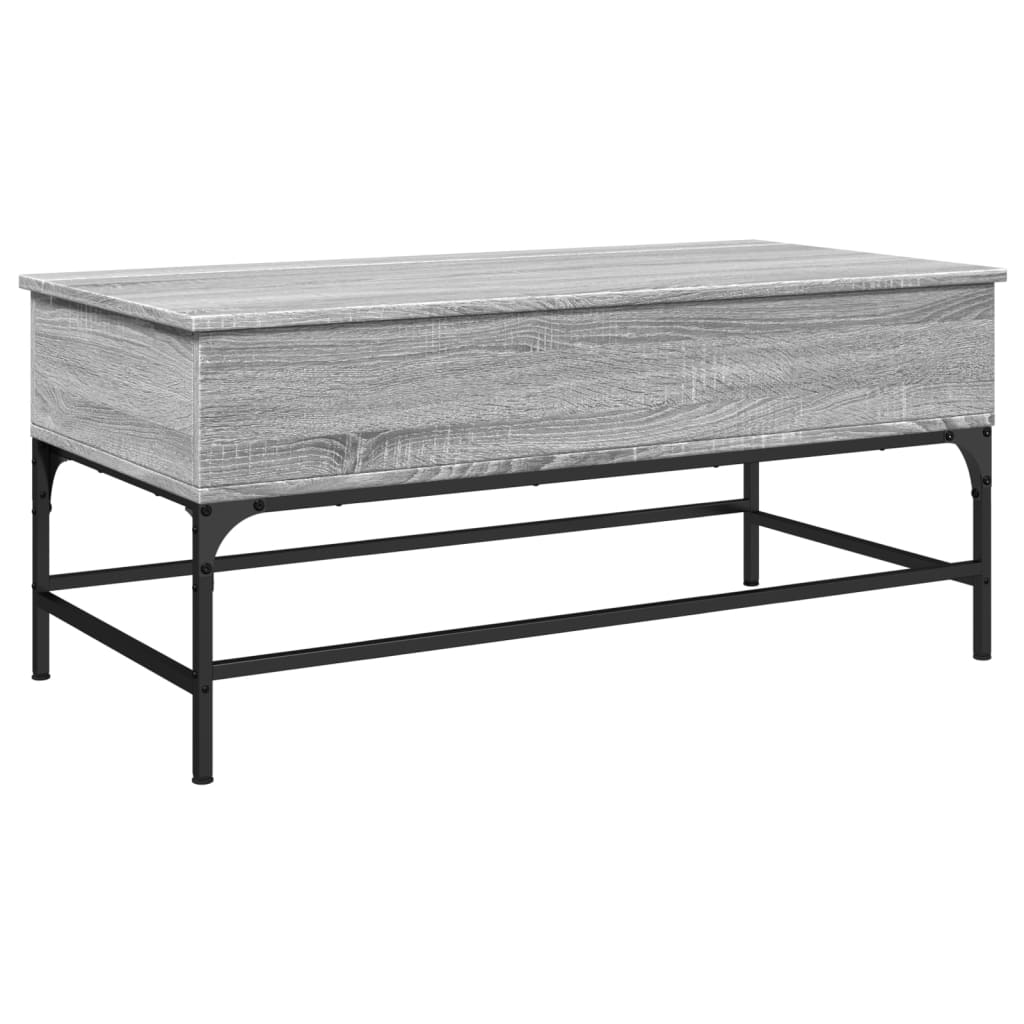 vidaXL Mesa de centro 100x50x45cm derivados madeira/metal cinza sonoma