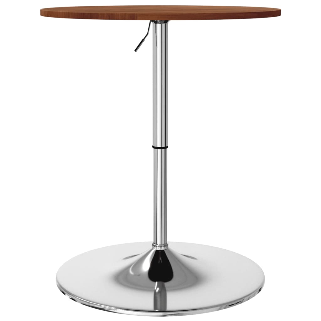 vidaXL Mesa de bar Ø60x89,5 cm carvalho maciço castanho-escuro