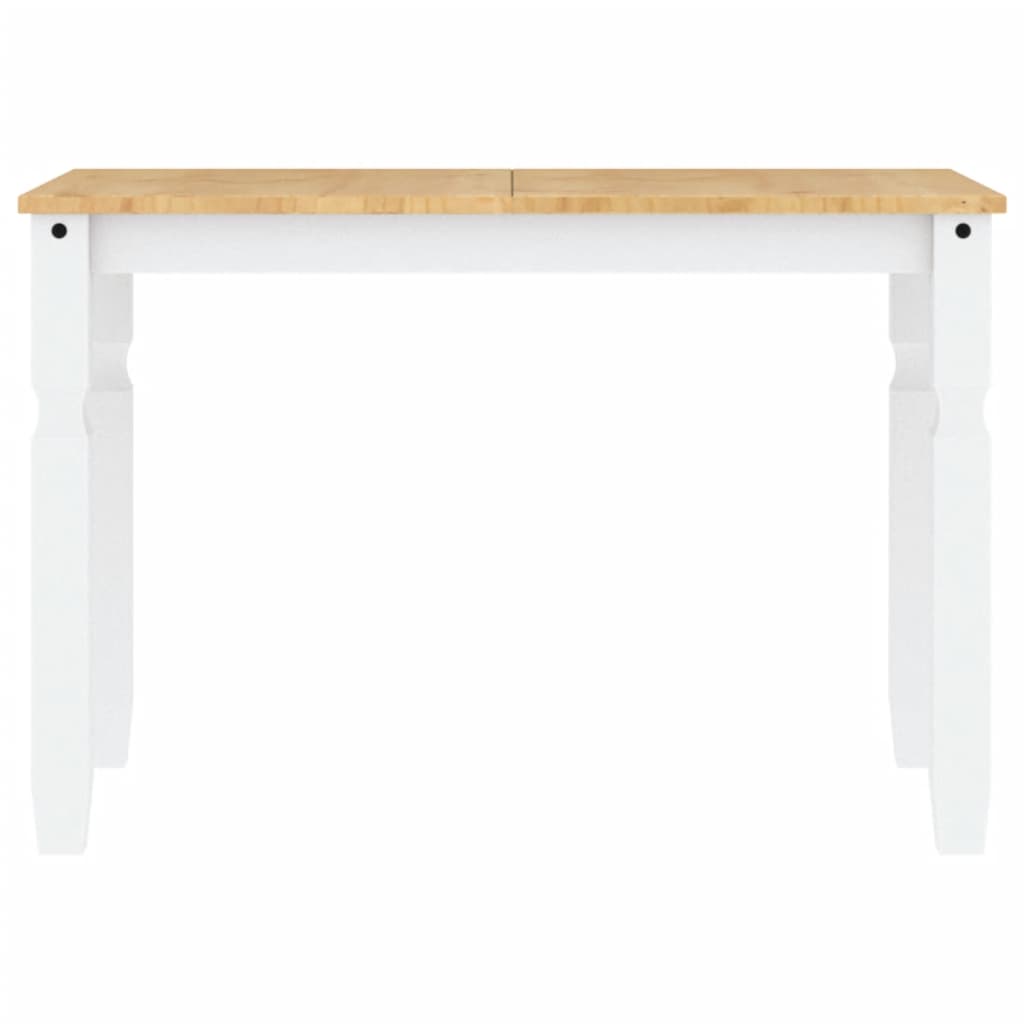 vidaXL Mesa de jantar Corona 112x60x75 cm madeira pinho maciça branco