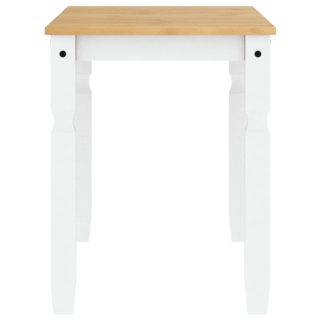 vidaXL Mesa de jantar Corona 112x60x75 cm madeira pinho maciça branco