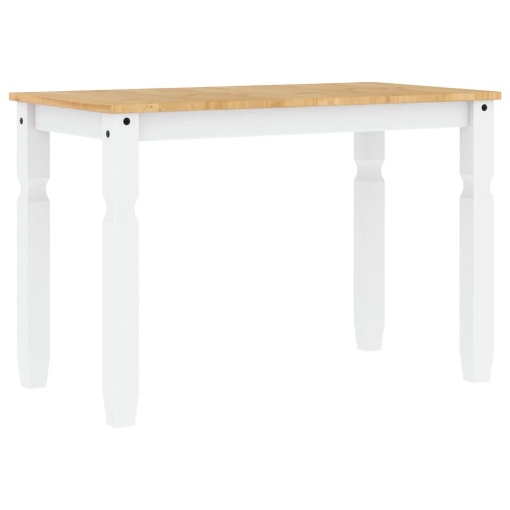 vidaXL Mesa de jantar Corona 112x60x75 cm madeira pinho maciça branco