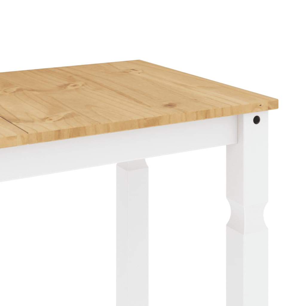 vidaXL Mesa de jantar Corona 112x60x75 cm madeira pinho maciça branco