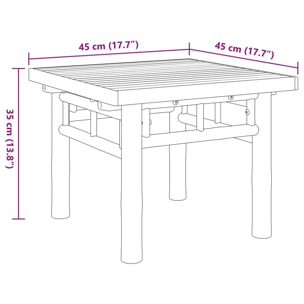 vidaXL Mesa de centro 45x45x35 cm bambu