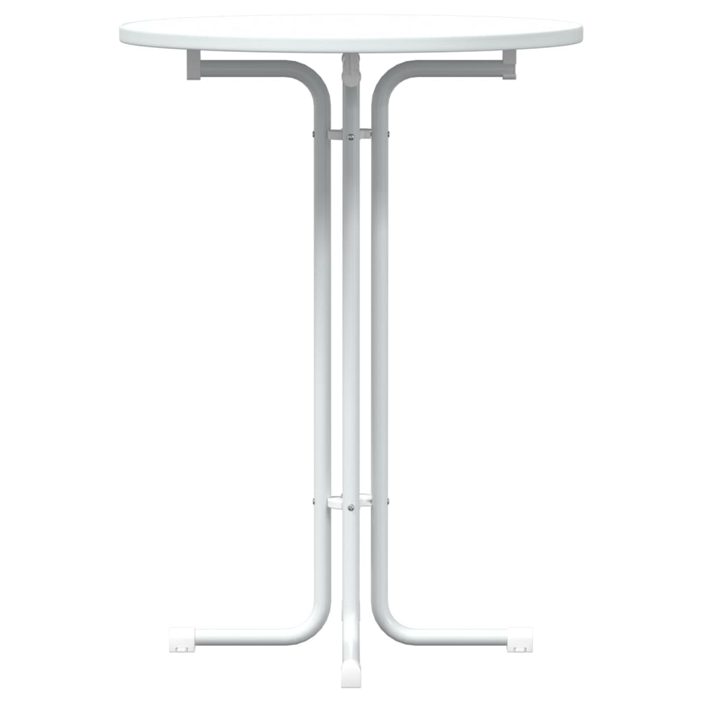 vidaXL Mesa de jantar Ø80x110 cm derivados de madeira e aço branco