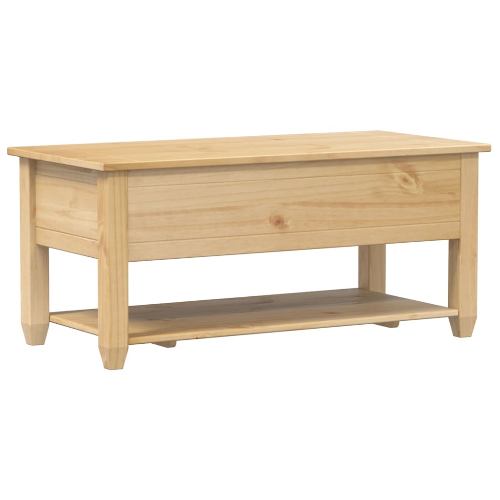 vidaXL Mesa de centro com gavetas Corona 100x48x45 cm pinho maciço