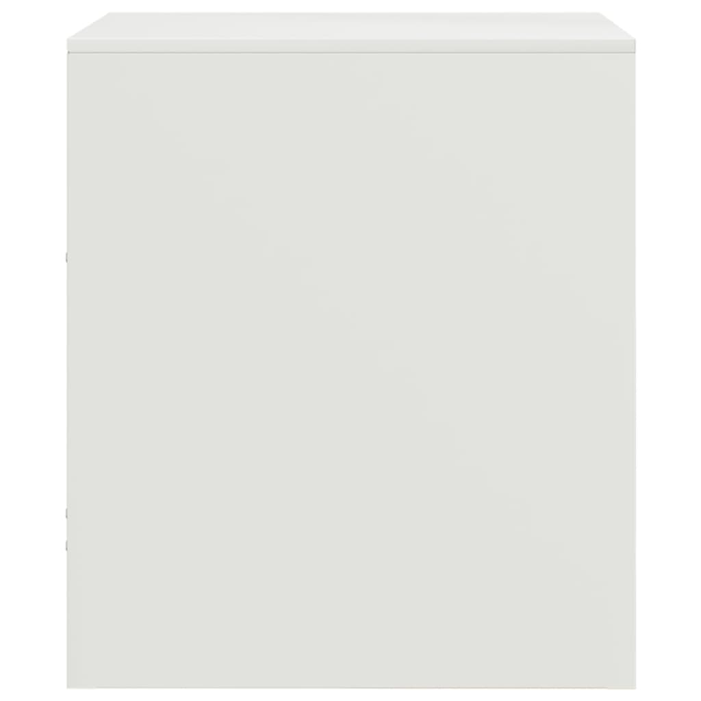 vidaXL Mesas de cabeceira 2 pcs 34,5x39x44 cm aço branco