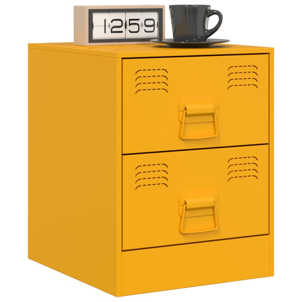 vidaXL Mesa de cabeceira 34,5x39x44 cm aço amarelo