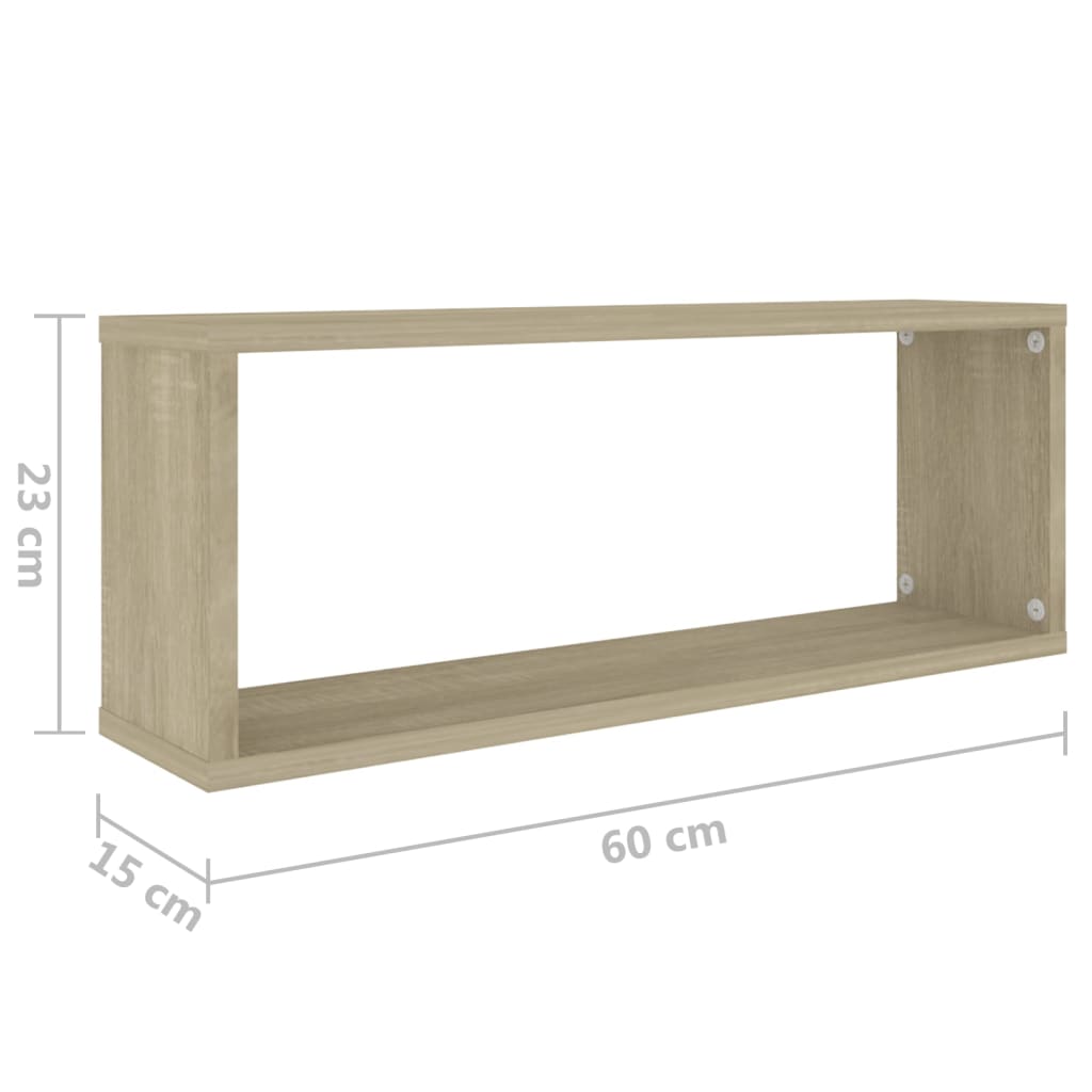 vidaXL Prateleiras parede forma de cubo 2 pcs carvalho sonoma