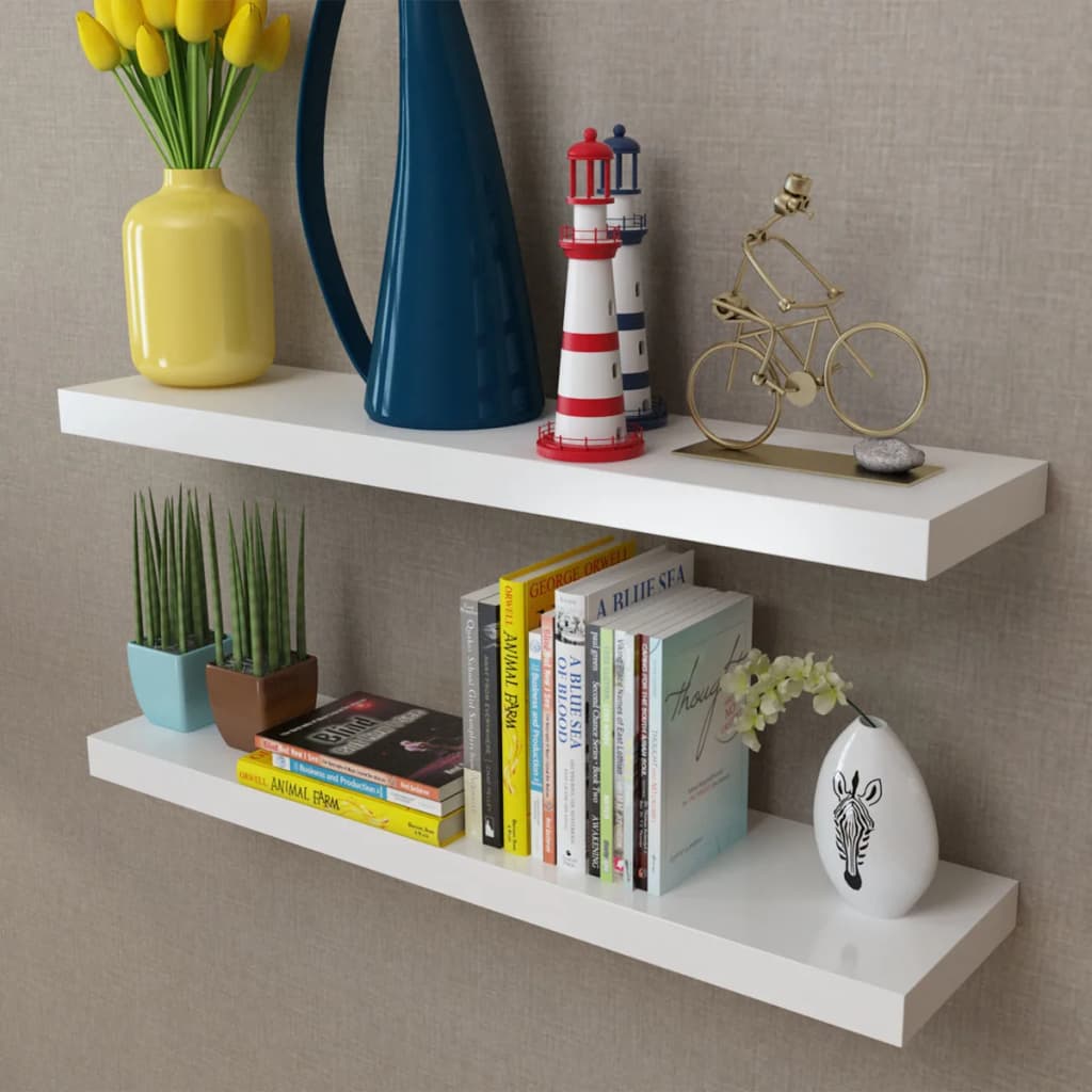 Prateleiras de parede para livros/DVD MDF branco