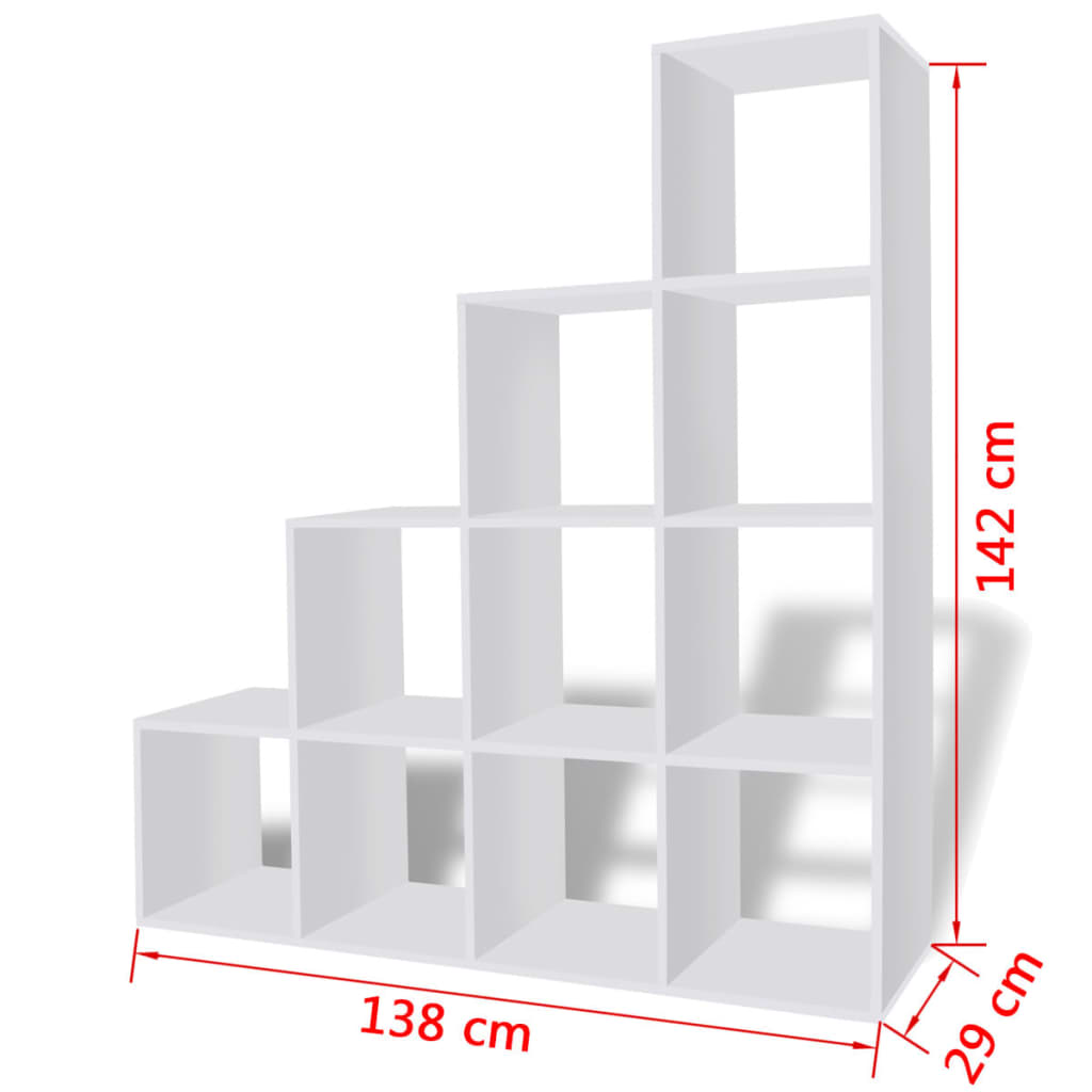 vidaXL Estante escada/prateleira 142 cm branco