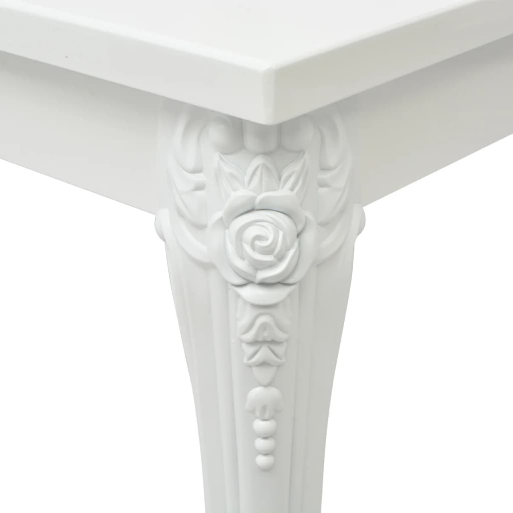 vidaXL Mesa de jantar 116x66x76 cm branco brilhante