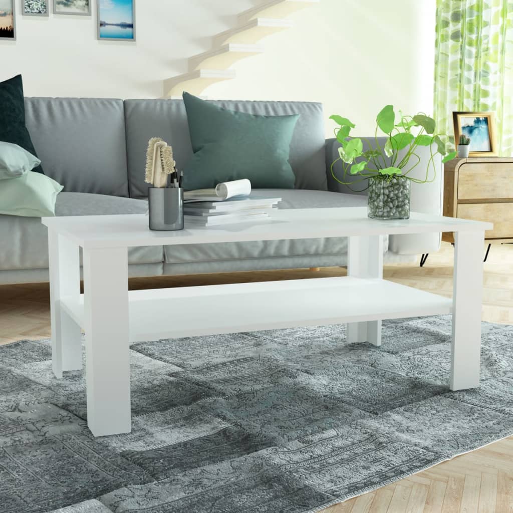 vidaXL Mesa de centro em aglomerado 100x59x42 cm branco