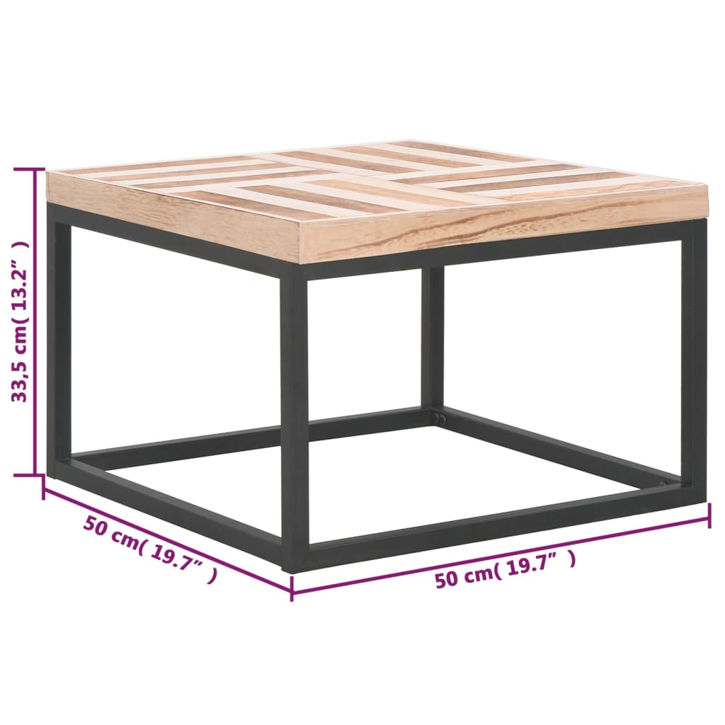 vidaXL Mesa de centro 50x50x33,5 cm madeira maciça