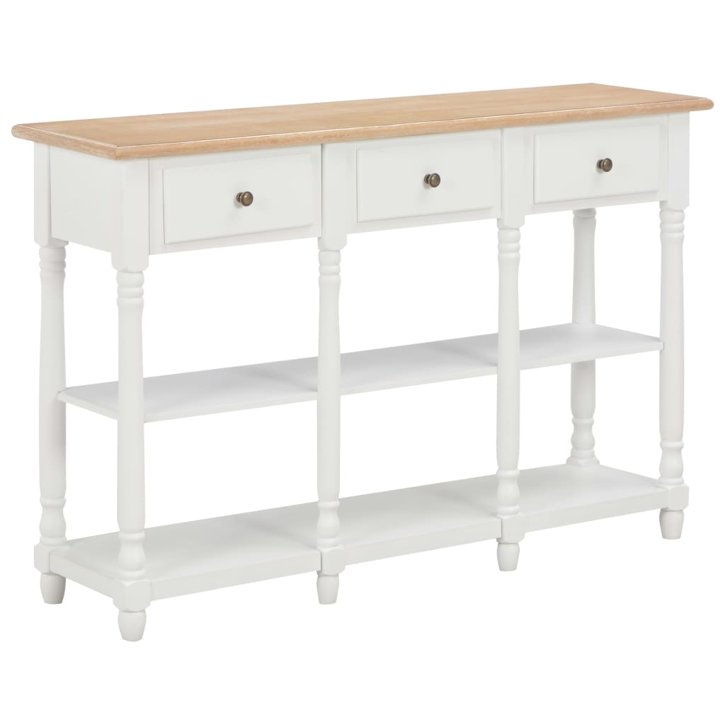 vidaXL Mesa consola 120x30x76 cm MDF branco