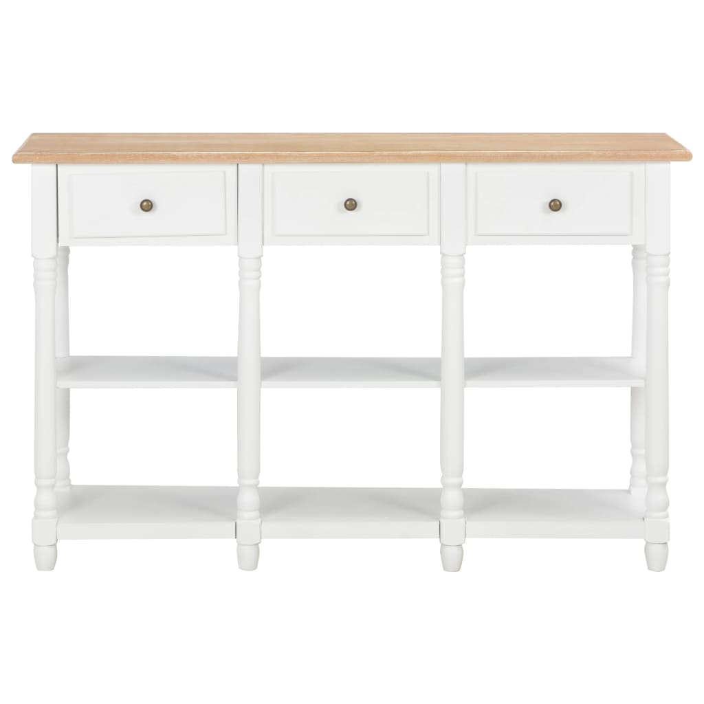 vidaXL Mesa consola 120x30x76 cm MDF branco