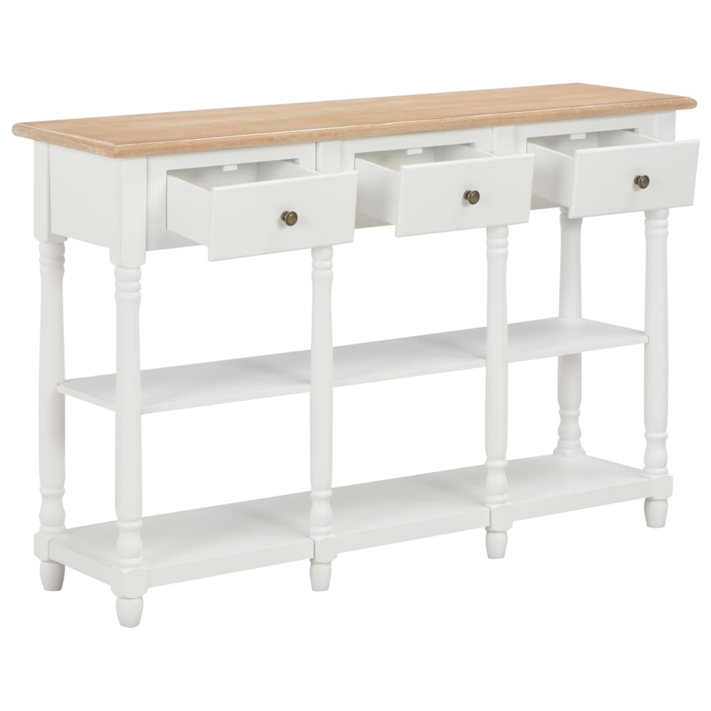 vidaXL Mesa consola 120x30x76 cm MDF branco