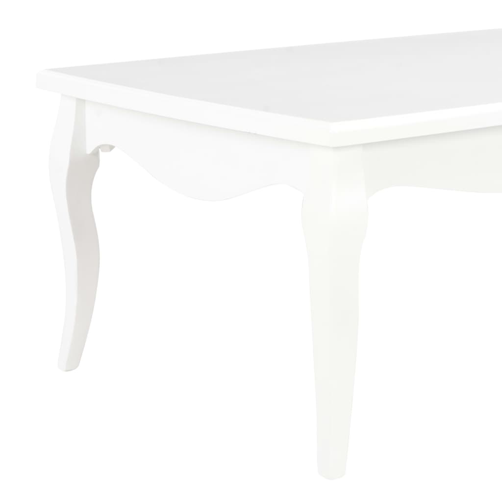 vidaXL Mesa de centro 110x60x40 cm madeira de pinho maciça branco