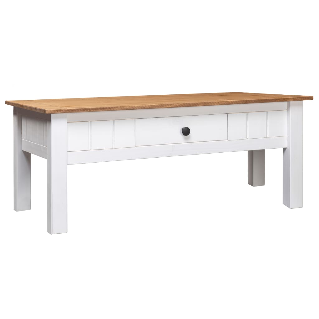 vidaXL Mesa de centro 100x60x45 cm pinho maciço Panama branco