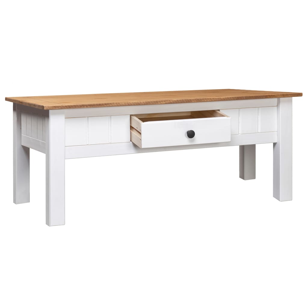 vidaXL Mesa de centro 100x60x45 cm pinho maciço Panama branco