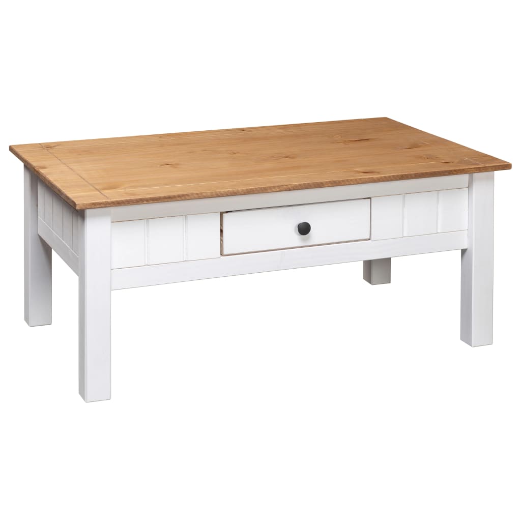 vidaXL Mesa de centro 100x60x45 cm pinho maciço Panama branco