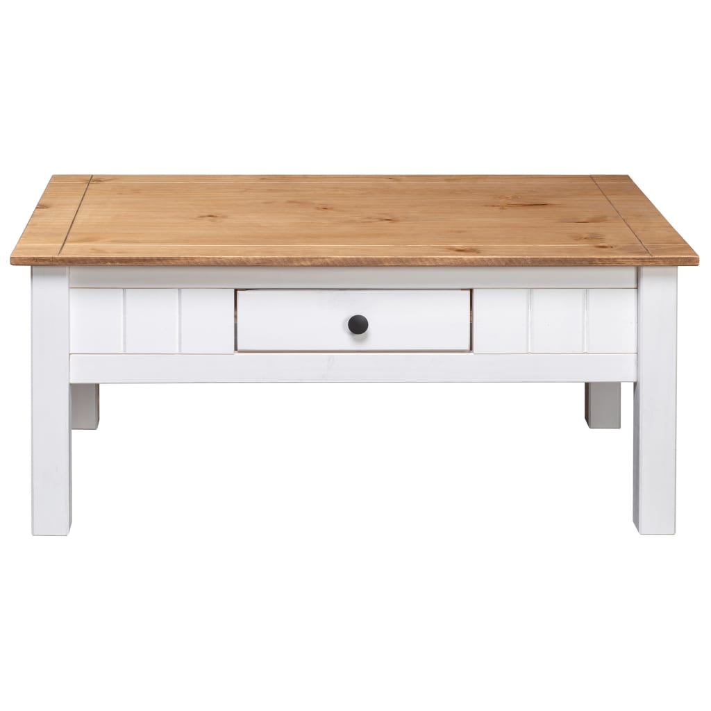 vidaXL Mesa de centro 100x60x45 cm pinho maciço Panama branco