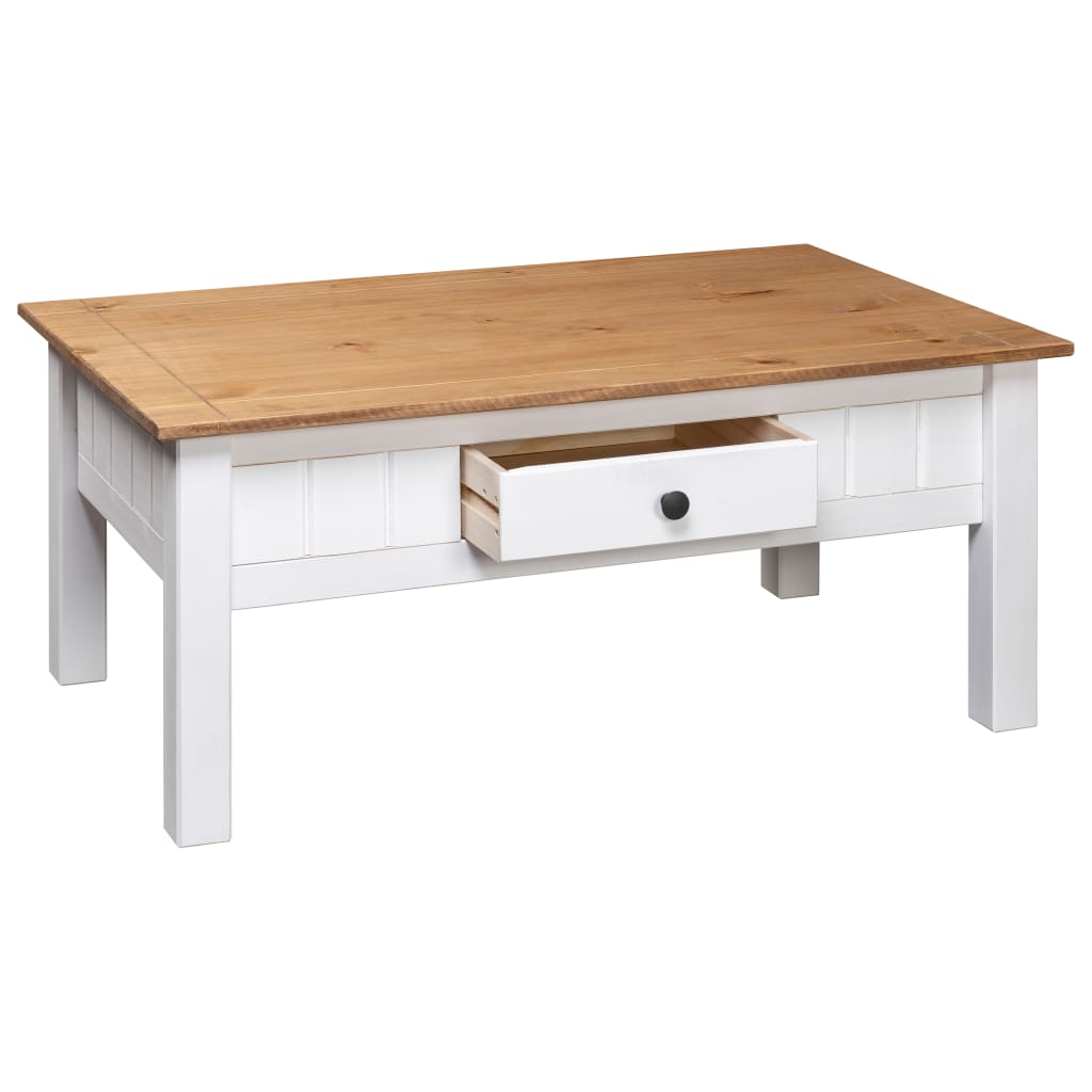 vidaXL Mesa de centro 100x60x45 cm pinho maciço Panama branco