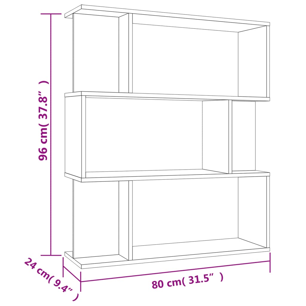 vidaXL Estante/divisória 80x24x96 cm contraplacado cinzento cimento