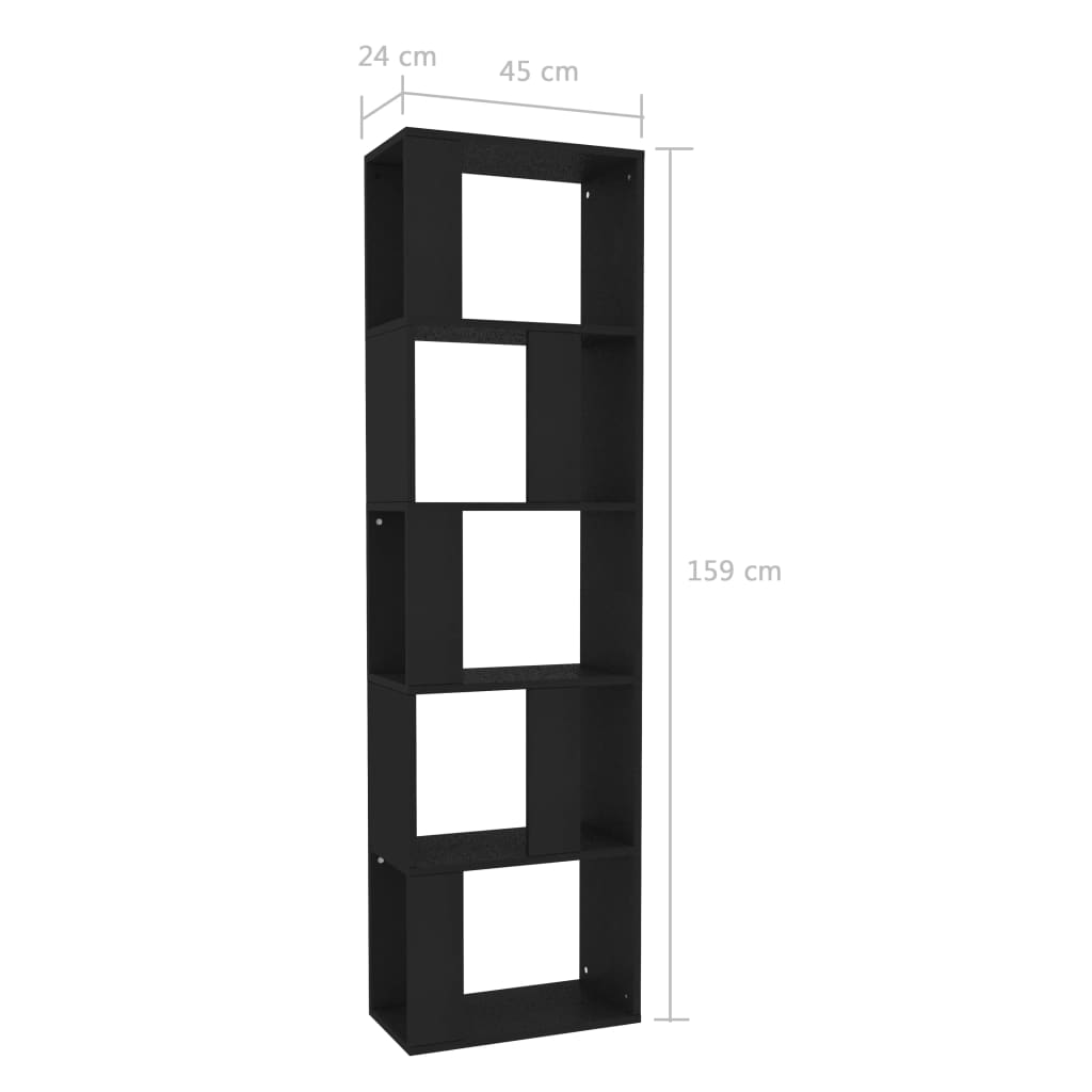 vidaXL Estante/divisória 45x24x159 cm contraplacado preto