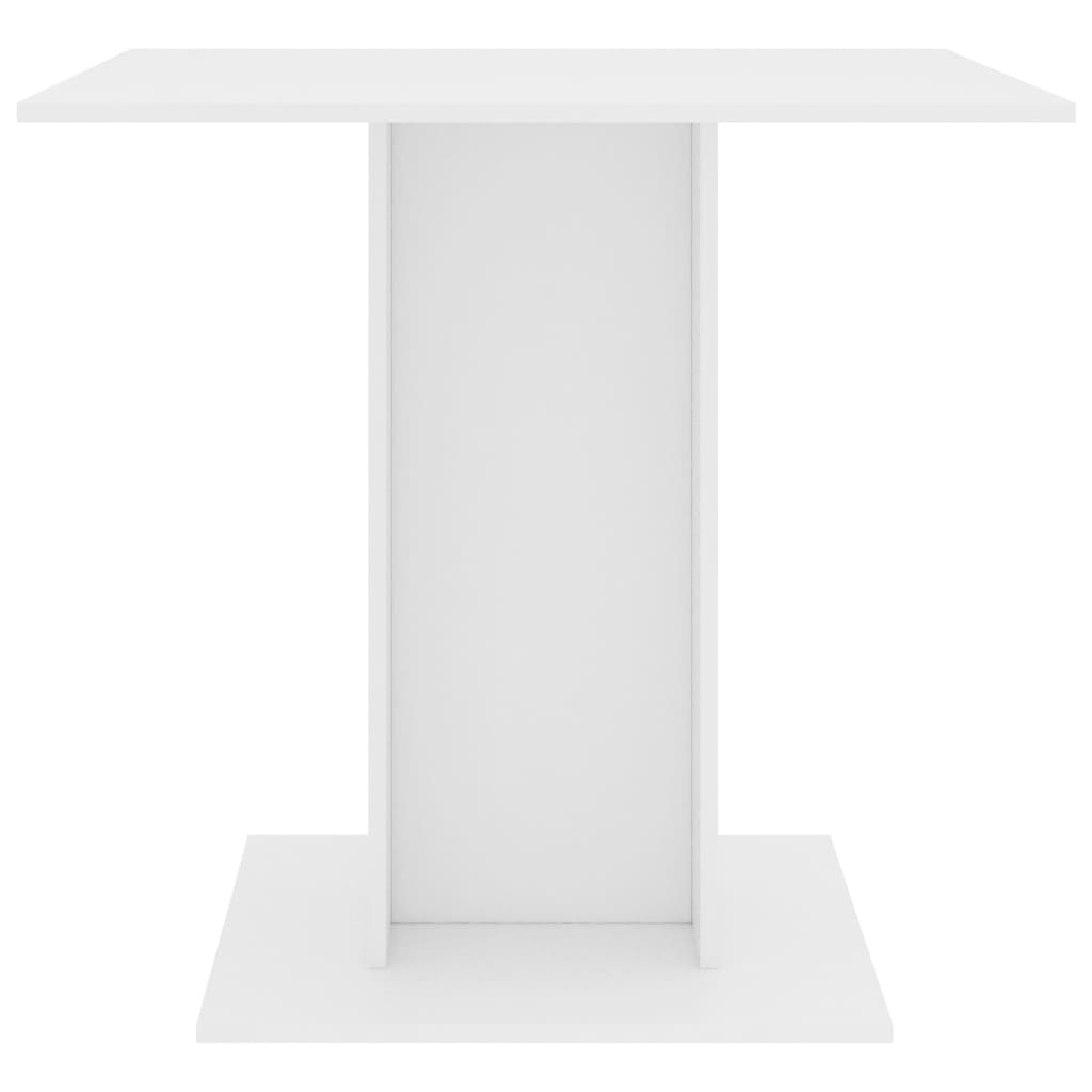 vidaXL Mesa de jantar 80x80x75 cm contraplacado branco