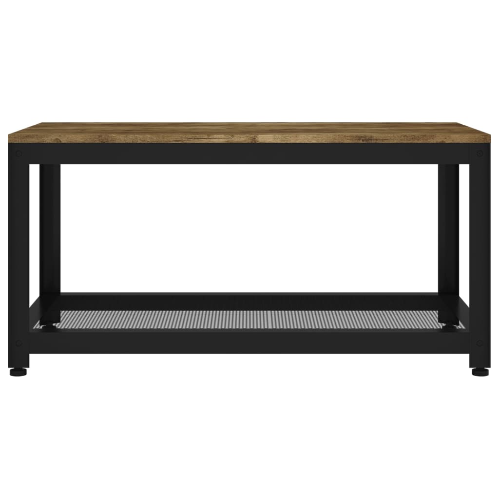 vidaXL Mesa de centro 90x45x45 cm MDF e ferro castanho-escuro e preto