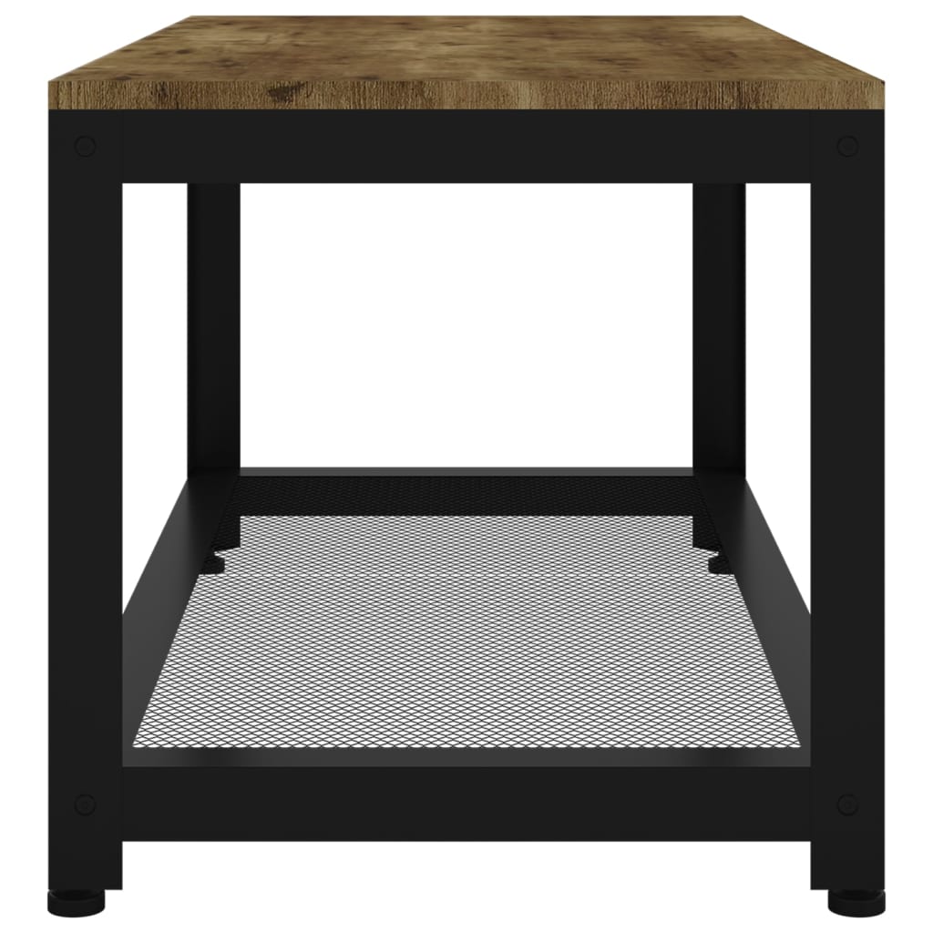 vidaXL Mesa de centro 90x45x45 cm MDF e ferro castanho-escuro e preto